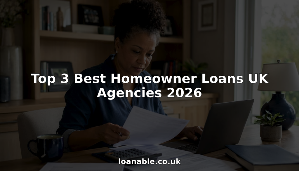 Woman reviewing homeowner loan documents at home