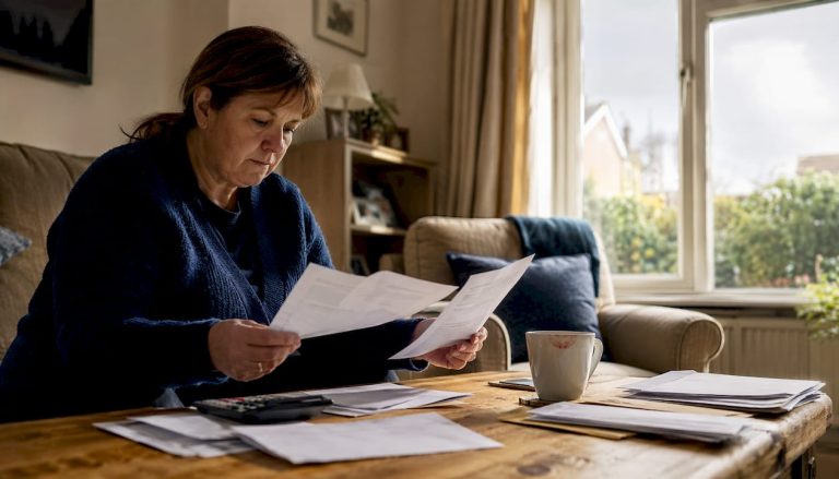 Homeowner reviewing secured loan paperwork