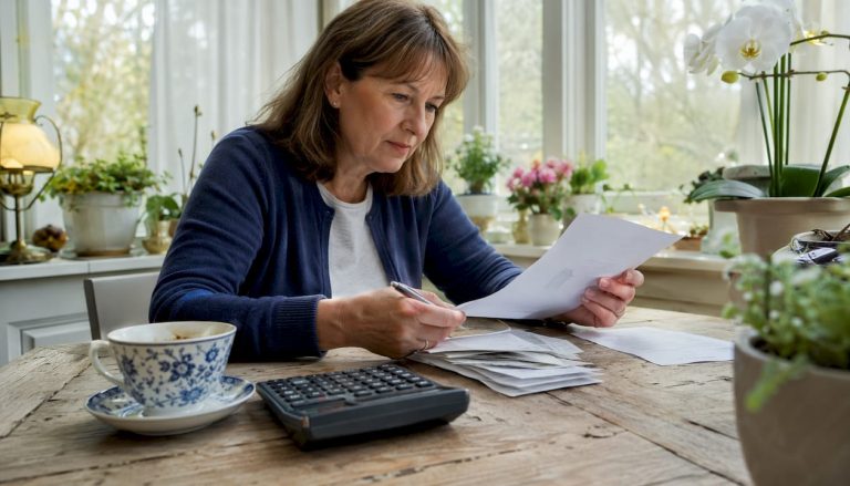 UK homeowner reviewing bathroom renovation finance documents