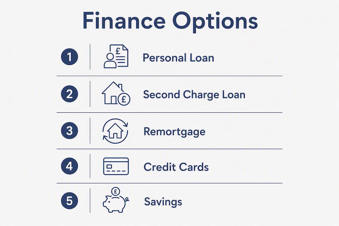 Infographic outlining bathroom renovation finance steps