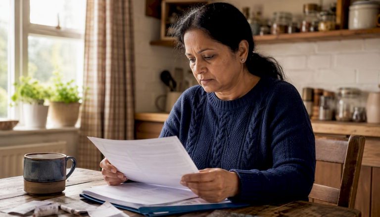 UK homeowner reviewing secured loan papers