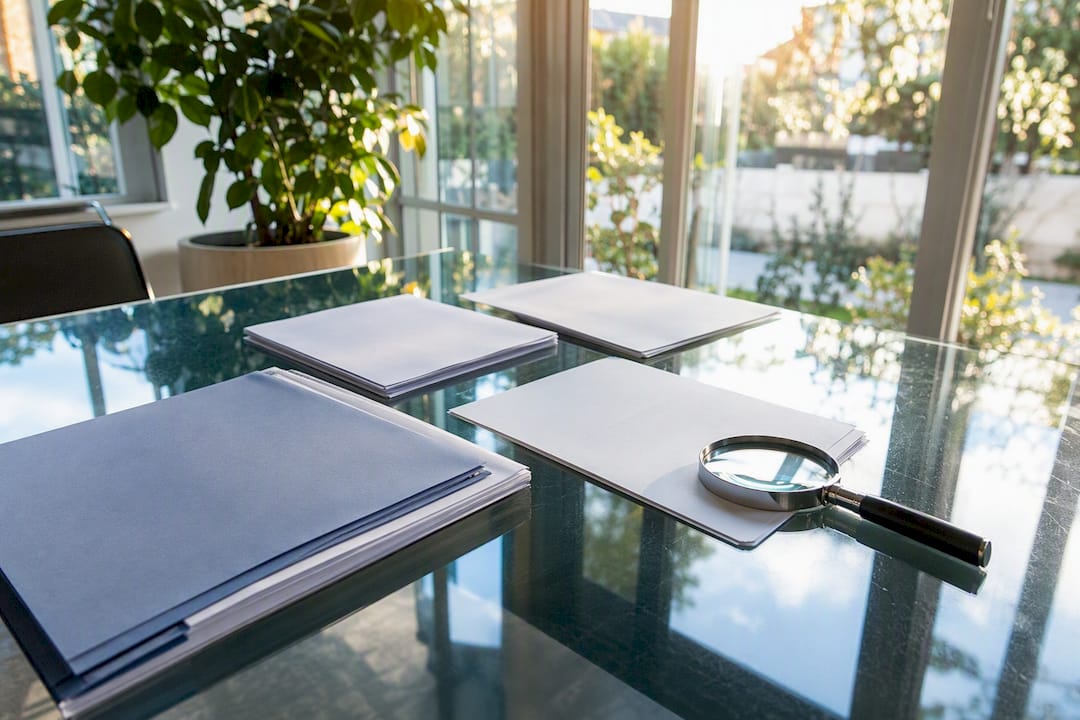 Mortgage application documents on table