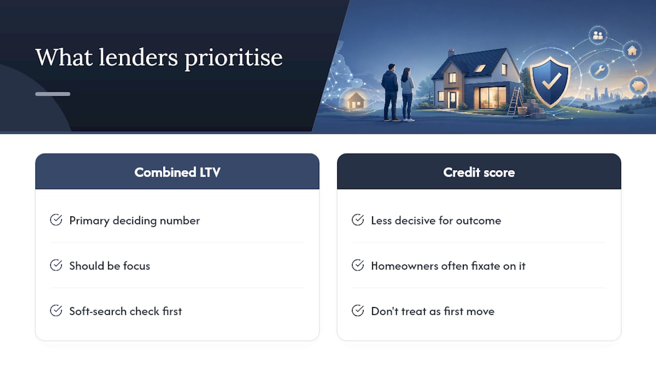 Diagram comparing combined LTV and credit score influence on loan approval